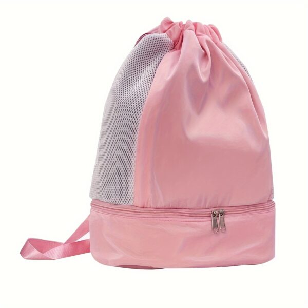 粉色抽绳背包 Pink Outdoor Drawstring Backpack.